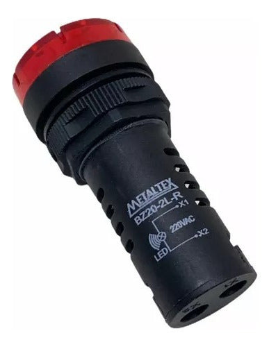 Sinaleiro Sonoro Ace 22mm 220vca Vermelho Bz20-2l-r Metaltex - Importadora Eletrica Brasilia