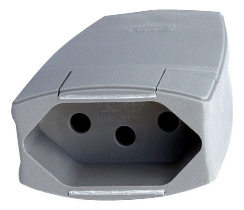 Plug Femea 2p+t Pb Axial 10a 250v Cinza 615824 Pial - Importadora Eletrica Brasilia