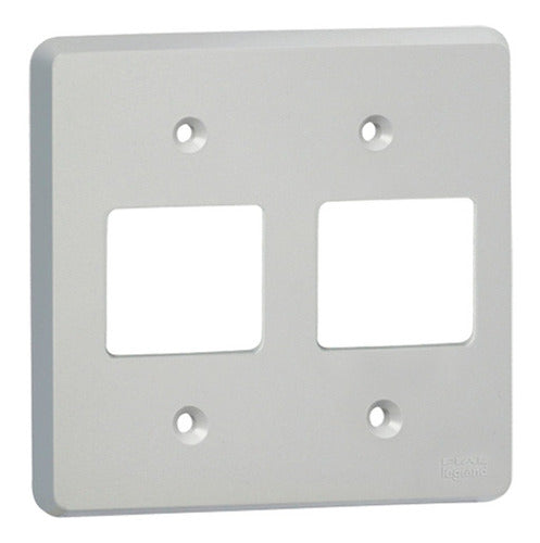 Placa Acabamento 4x4 Cinza 4 Modulos 2+2 Postos Silentoque - Importadora Eletrica Brasilia