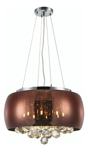 Luminaria Lustre Flex Magnum 35 8xg9 Vidro Fume Ambar - Importadora Eletrica Brasilia