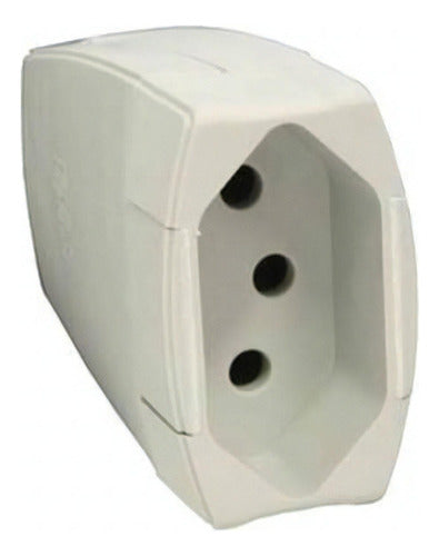 Plug Femea P/ Extensao Residencial 10a 250v 2p+t Cz C/ Prens Cor Branco - Importadora Eletrica Brasilia