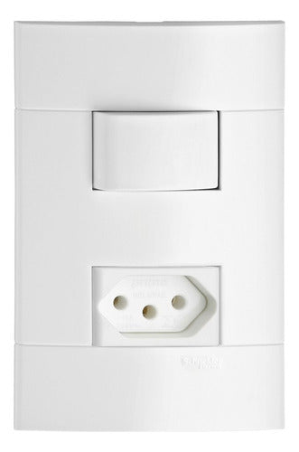 Conj C/ Interruptor Paralelo + Tomada 2p+t 10a 4x2 Lunare - Importadora Eletrica Brasilia