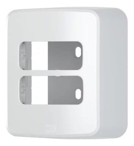 Caixa + Placa 2 Modulos Branco 930005 Weg - Importadora Eletrica Brasilia