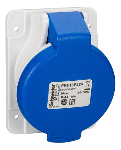 Tomada Embutir 3p+t 16a 200/250v Ip44 4049 Az Pkf16f424 - Importadora Eletrica Brasilia