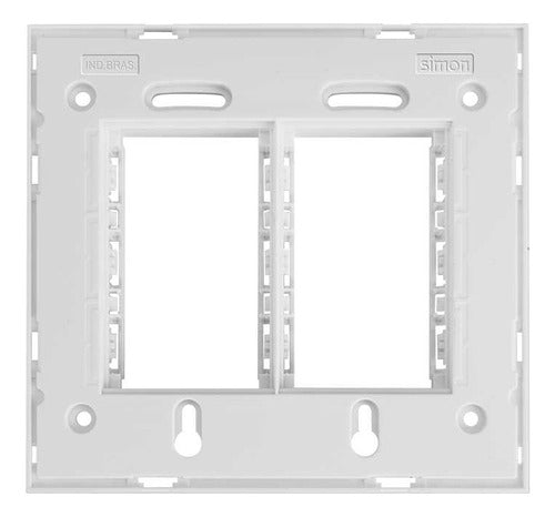 Suporte 4x4 Horizontal Branco S35 35702-39 Simon - Importadora Eletrica Brasilia