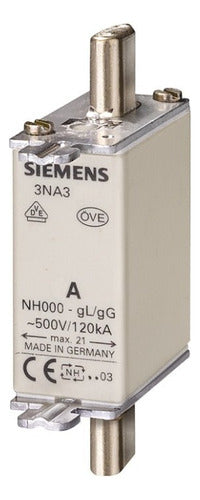 Cartucho Fusivel Siemens 3na3824 Nh Tamanho 000 80a - Importadora Eletrica Brasilia