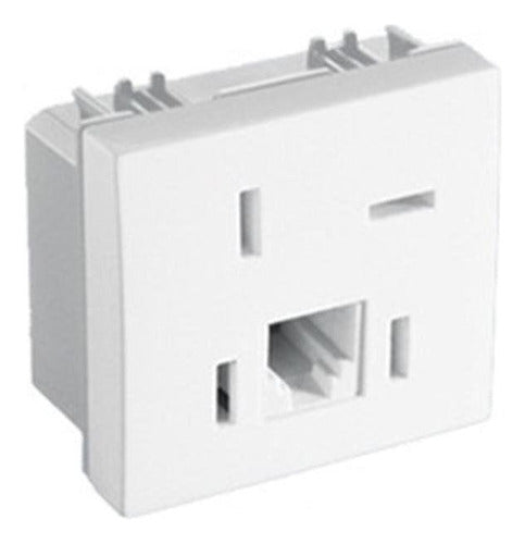 Modulo Duplo Tomada Telebras E Rj11 4 Fios 30483-50 Simon - Importadora Eletrica Brasilia