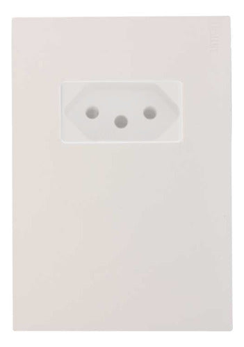 Conj 4x2 Tomada 2p+t C/ Obturador 10a 250v Branco S27 Play - Importadora Eletrica Brasilia