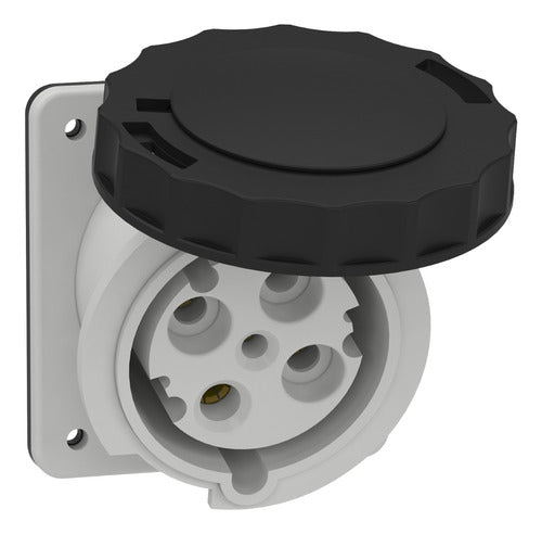 Tomada Embutir 3p+t 63a 480/500v Ip67 Preta 81285 Schneider - Importadora Eletrica Brasilia