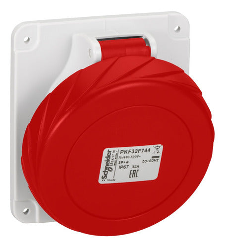 Tomada Embutir 3p+t 32a 480/500v Ip67 Pt 4245 Pkf32f744 - Importadora Eletrica Brasilia