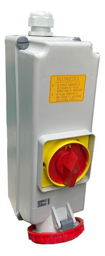 Tomada Sobrepor 3p+t 63a 380/440v Vm C/bloqueio S-4506/b - Importadora Eletrica Brasilia