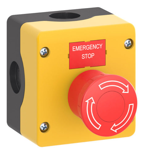 Botoeira Amarela 22mm C/botao Emergencia 1na+2nf 13232498 - Importadora Eletrica Brasilia