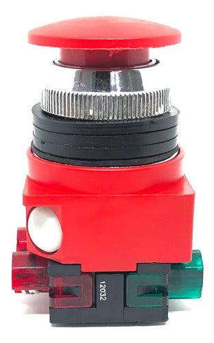 Botao Cogumelo Puxa/dest. Metal Vm. 30mm 1na+1nf 20/40t.11r - Importadora Eletrica Brasilia