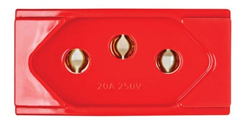 Modulo De Tomada 2p+t 20a Para Parede - Vermelha - Duale Up Cor Vermelho - Importadora Eletrica Brasilia
