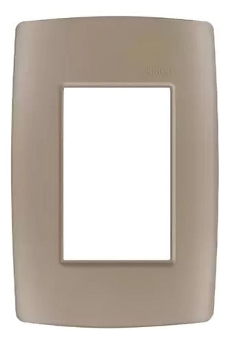 Placa 4x2 3 Modulos C/ Suporte Champagne S30 30913-33 Simon - Importadora Eletrica Brasilia