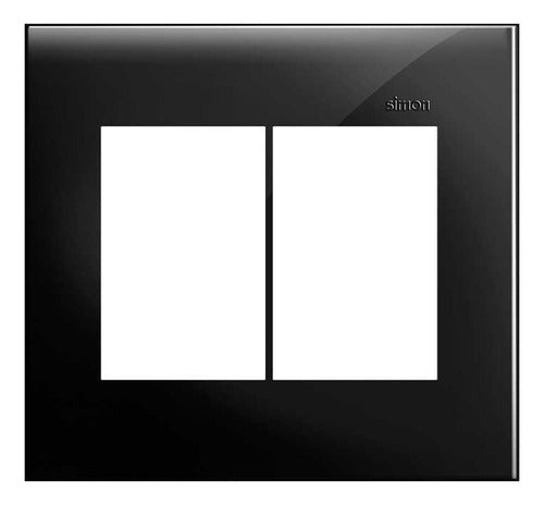 Placa 4x4 6 Modulos Horizontais Preta S35 35613-59 Simon - Importadora Eletrica Brasilia