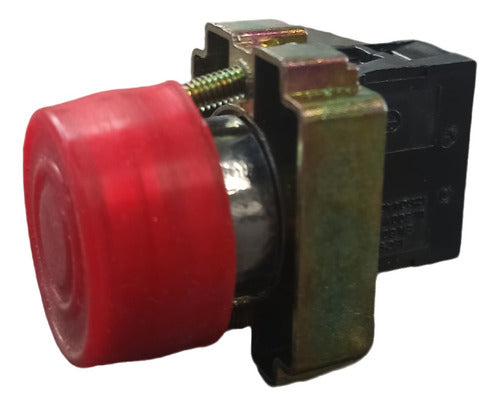 Botao Faceado 22mm Metalico Vermelho Com Capa Protetora 1nf - Importadora Eletrica Brasilia