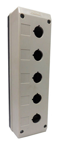 Caixa Plastica Com 5 Furos P/ Botao 22mm Tn2-b5 Metaltex - Importadora Eletrica Brasilia