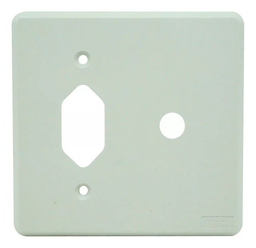 Placa 4x4 Tomada Hexagonal + Saida Fio Silentoque 54395 Pial - Importadora Eletrica Brasilia