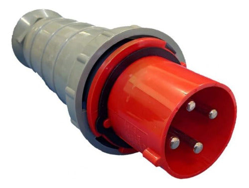 Plug Macho 3p+t 125a 380/415v Vermelho Ip67 Plp-4676 Soprano - Importadora Eletrica Brasilia