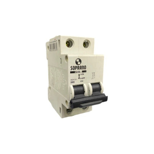 Disjuntor Bipolar 10a 3ka Shb-2-c10 Soprano - Importadora Eletrica Brasilia