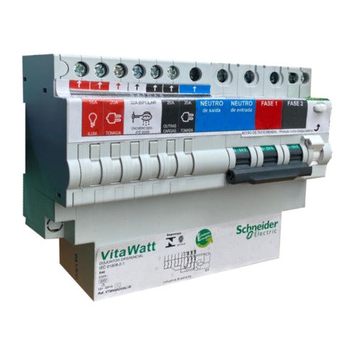 Disjuntor Diferencial 40a 6saida Vitawatt Vtw40adual1b S/cx