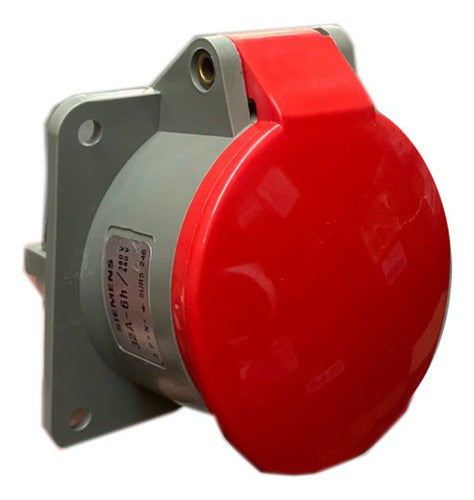 Tomada Embutir 3p+n+t 32a 380/440v Ip44 Vm Siemens 5ur 5246 - Importadora Eletrica Brasilia