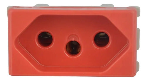 Modulo Tomada 2p+t 20a 250v Vermelho 57115/039 Tramontina - Importadora Eletrica Brasilia