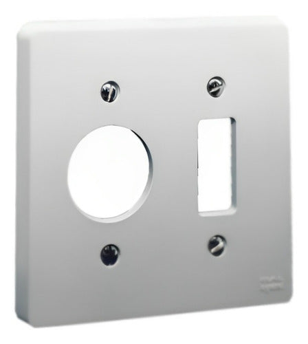 Placa 4x4 1 Modulo + 1 Modulo Redondo 8515 Pial - Importadora Eletrica Brasilia