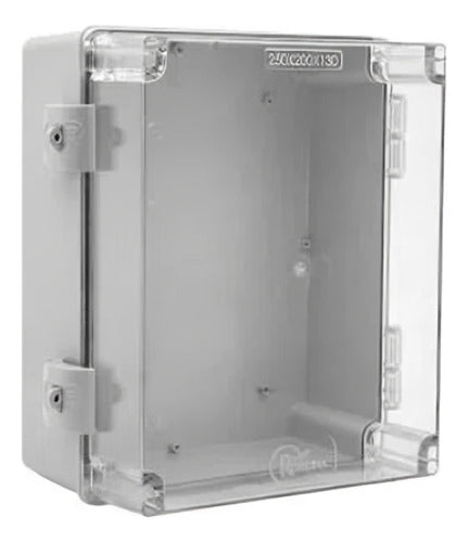 Caixa Plastica Cinza Ip66 Tampa Transparente 250x200x130mm - Importadora Eletrica Brasilia