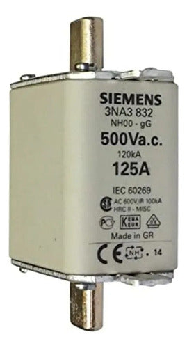 Fusivel Nh00 125a 500v Retardado 3na3832 Siemens - Importadora Eletrica Brasilia