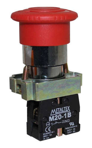 Botao Emergencia C/trava 22mm Metalico 1nf M20akr-r-1b - Importadora Eletrica Brasilia