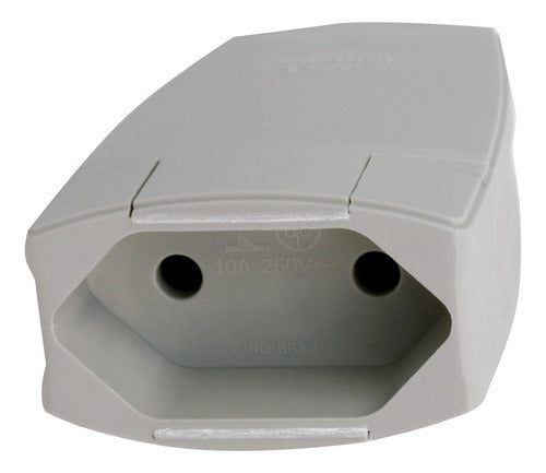 Plug Femea 2p Axial 10a 250v Cinza 615823 Pial - Importadora Eletrica Brasilia