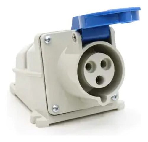 Tomada Sobrepor 2p+t 16a 220/240v Ip44 Az 3006/bc Strahl - Importadora Eletrica Brasilia
