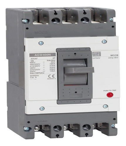 Disjuntor Caixa Mold Tripolar 400a 42ka/380v Agw400n-dx400-3 - Importadora Eletrica Brasilia