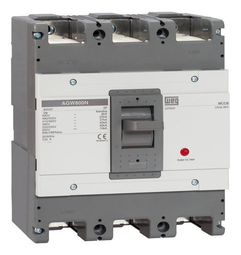 Disjuntor Caixa Mold Tripolar 500a 45ka/380v Agw800n-dx500-3 - Importadora Eletrica Brasilia