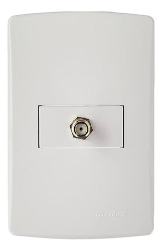 Tomada Coaxial P/ Antena De Tv C/ Placa 4x2 85135 Alumbra Cor Branco - Importadora Eletrica Brasilia