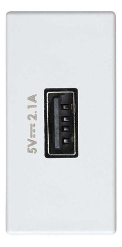 Mod Conector Usb 5vdc 2.1 Femea Branco 2701097-030 Simon - Importadora Eletrica Brasilia
