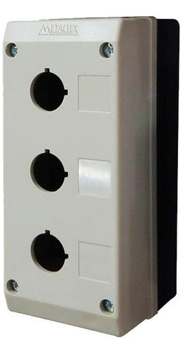 Caixa Plastica Tn2-b3 3 Furos Para Botao 22mm Cinza Metaltex - Importadora Eletrica Brasilia