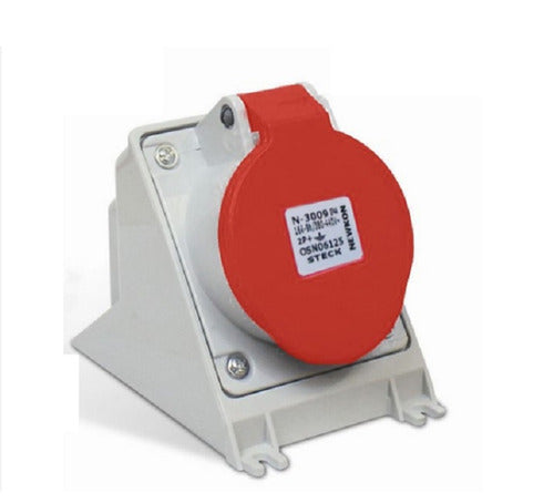 Tomada Sobrepor 2p+t 16a 380/440v 9h Vermelho N3009 Steck - Importadora Eletrica Brasilia