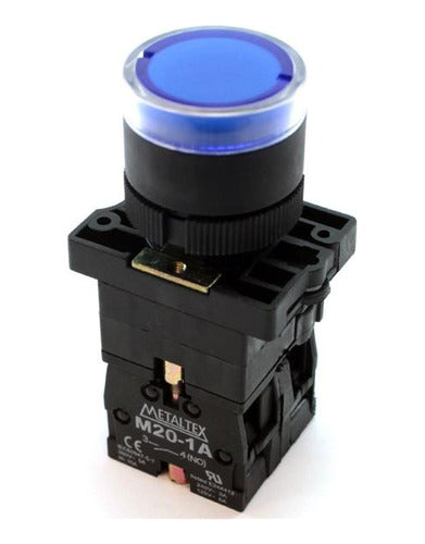 Botao Pulsador Iluminado 1na 1nf 220v P20ifr-bl-1c Metaltex - Importadora Eletrica Brasilia
