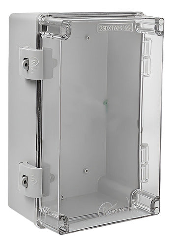 Caixa Plastica Cinza Ip66 Tampa Transparente 250x160x120mm - Importadora Eletrica Brasilia