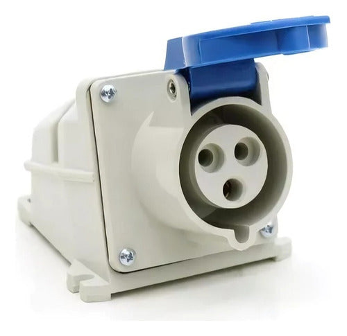 Tomada Sobrepor 2p+t 32a 200/240v Az Ip44 3206/bc Strahl - Importadora Eletrica Brasilia